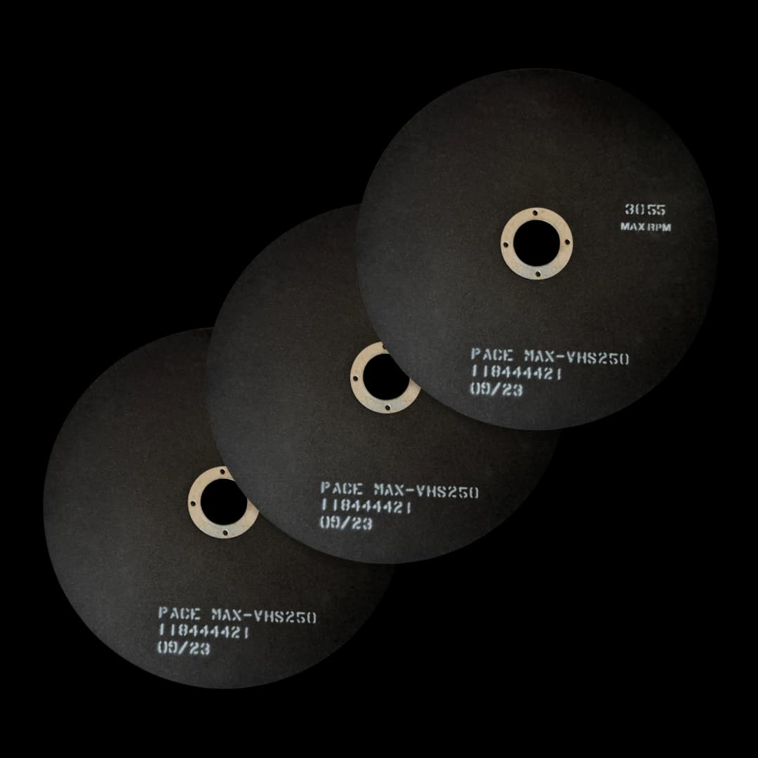 Hard-bond Al₂O₃ abrasive cut-off blade for tool steel and hardened steel sectioning
