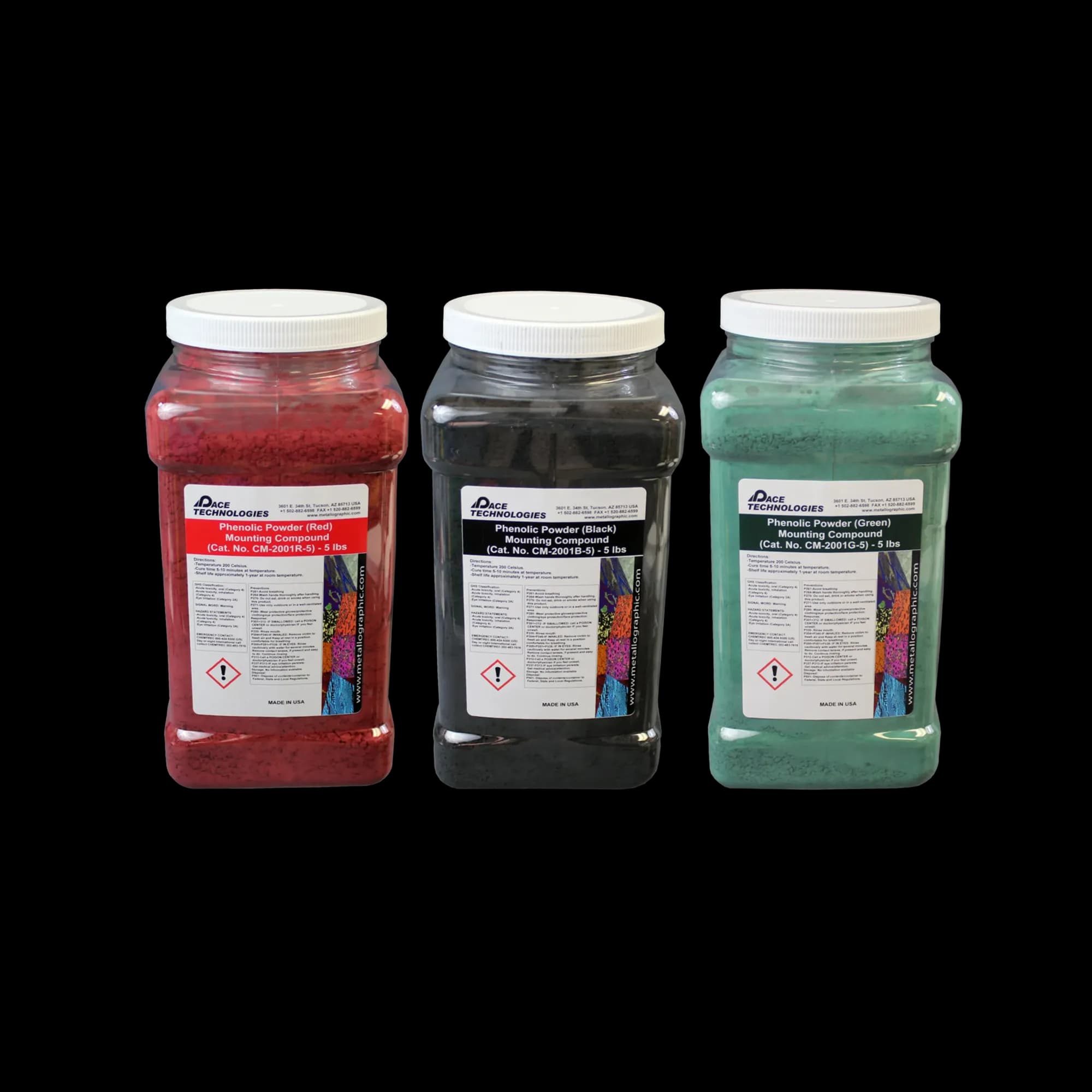 Phenolic mounting resin for automotive samples